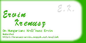 ervin krenusz business card